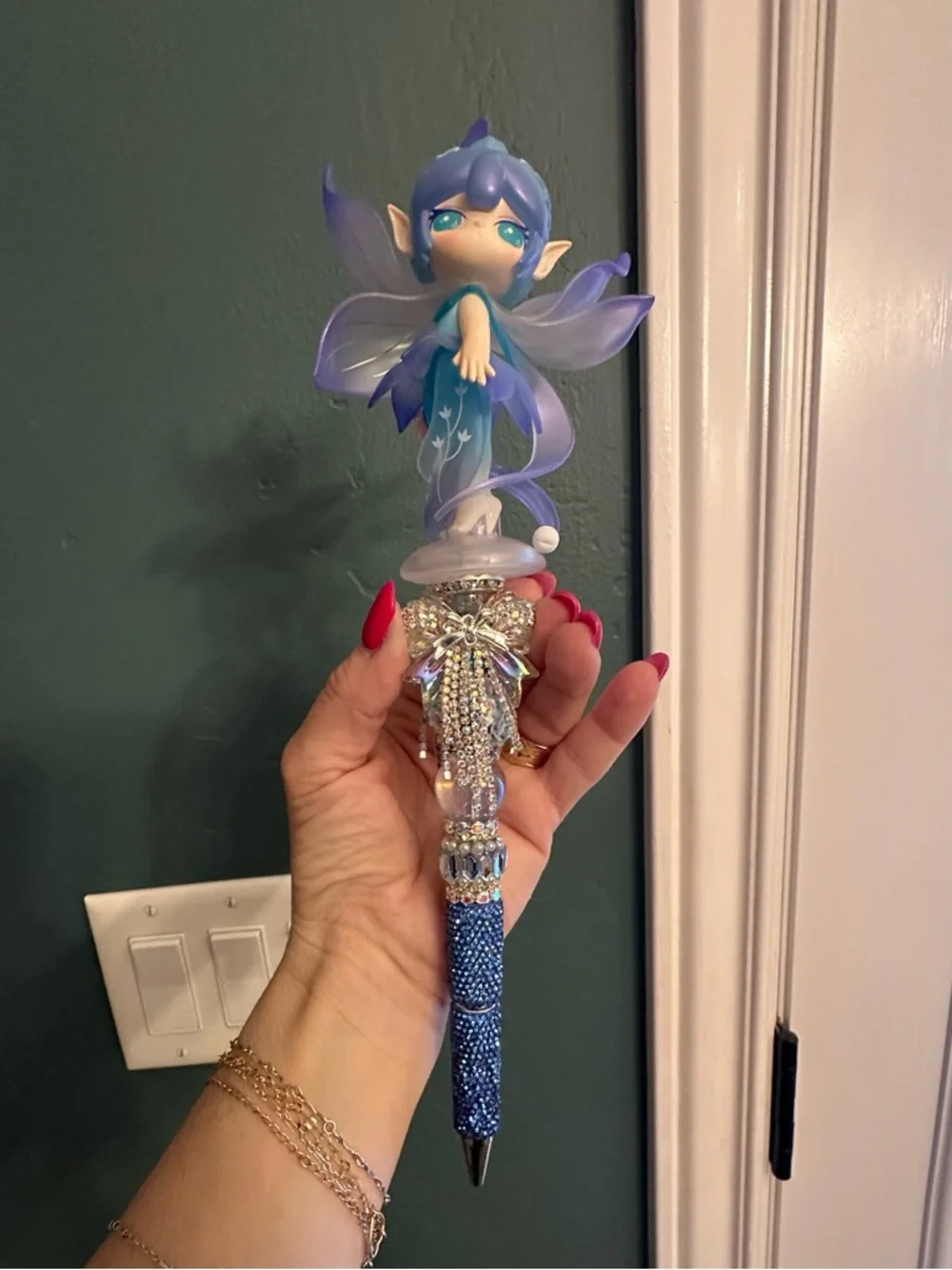 Gorgeous Hand Crafted Pen with an Authentic Suri Fairy as the Focal
